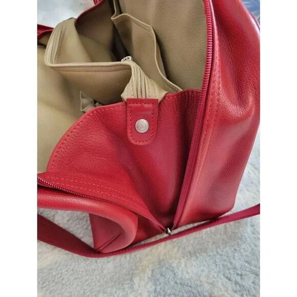 Longchamp Vintage overnight / weekender bag, Red Calfskin Leather One Size - Picture 4 of 12